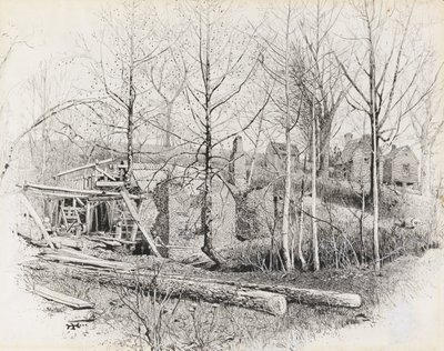 Huidige aspect van Gainess Mill, kijkend naar het oosten door Harry Fenn
